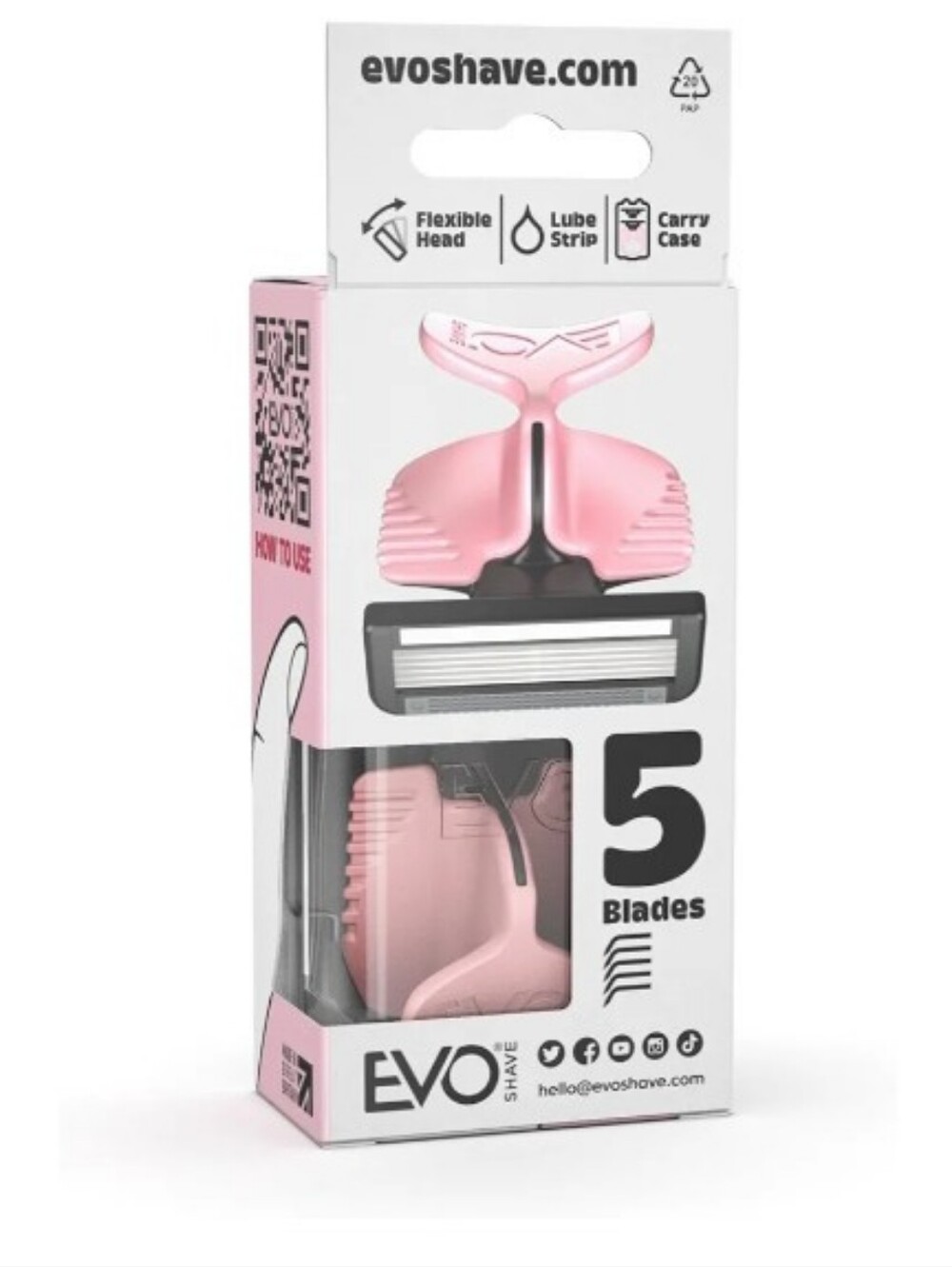 EvoShave Razor in Powder Pink with 2 Razor Blade Refills - Picture 4 of 11